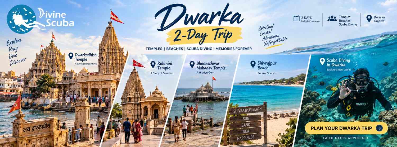 Dwarka 2 day trip with temples beaches and scuba diving in Gujarat