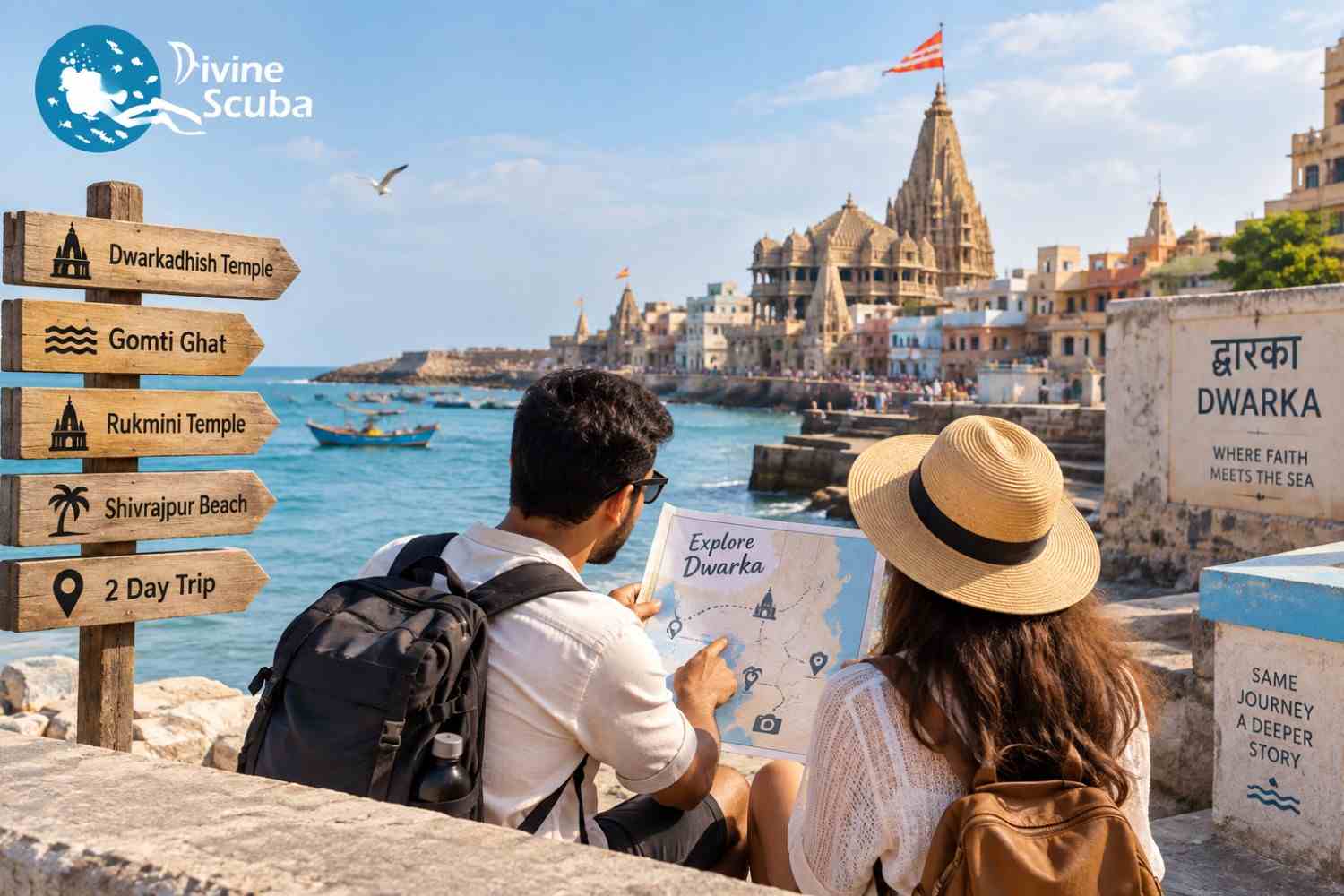 Dwarka 2 day trip itinerary with Dwarkadhish Temple and Arabian Sea