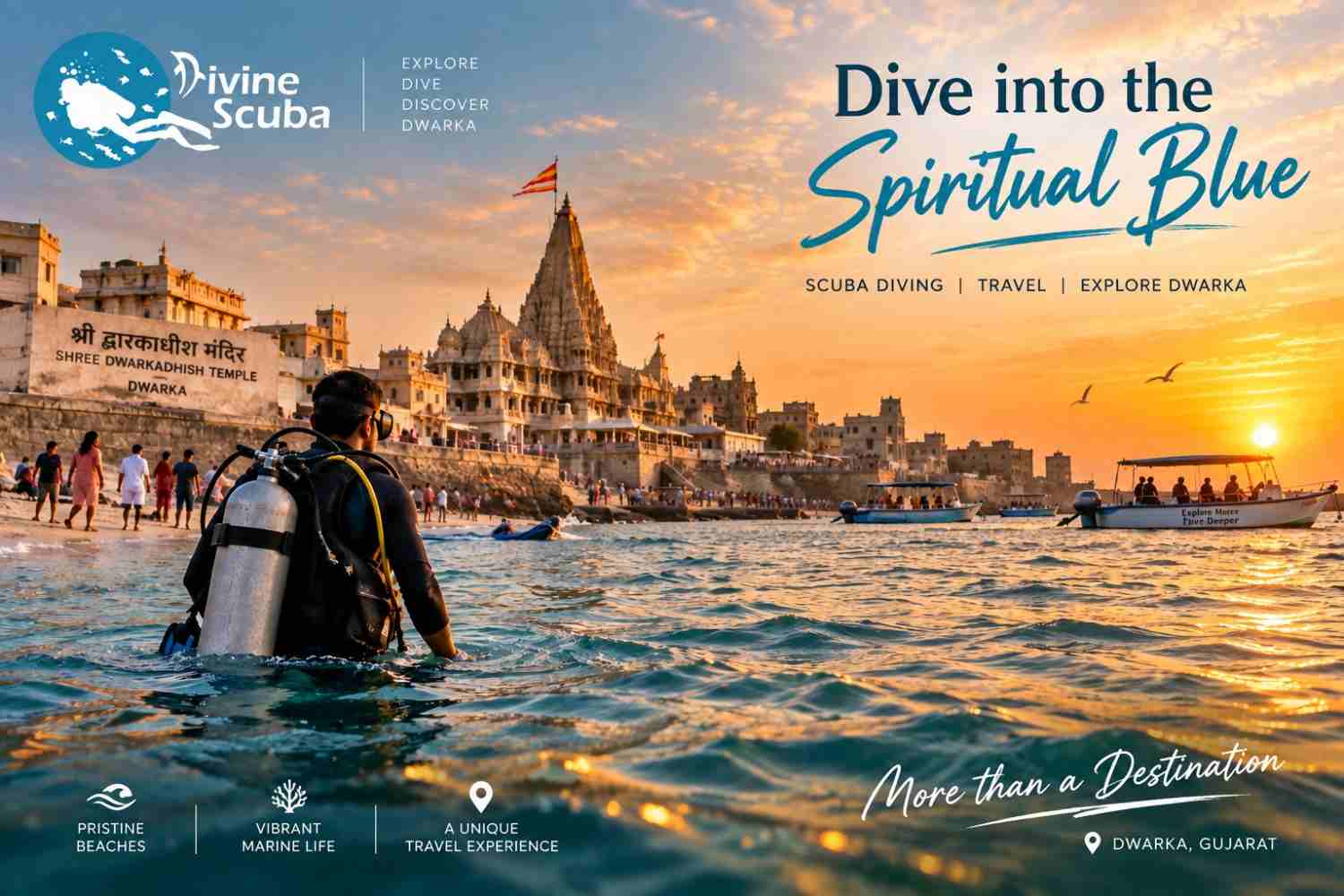 Dwarka tourism with temples beaches and scuba diving Gujarat