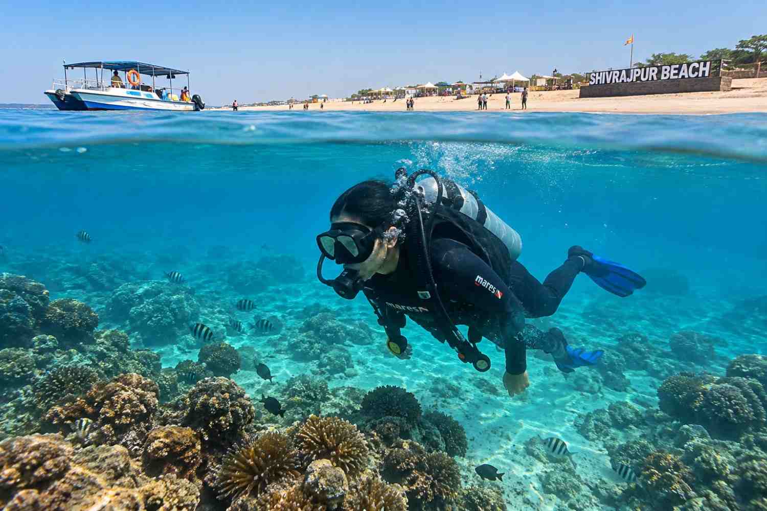 Scuba diving in Dwarka at Shivrajpur Beach Gujarat